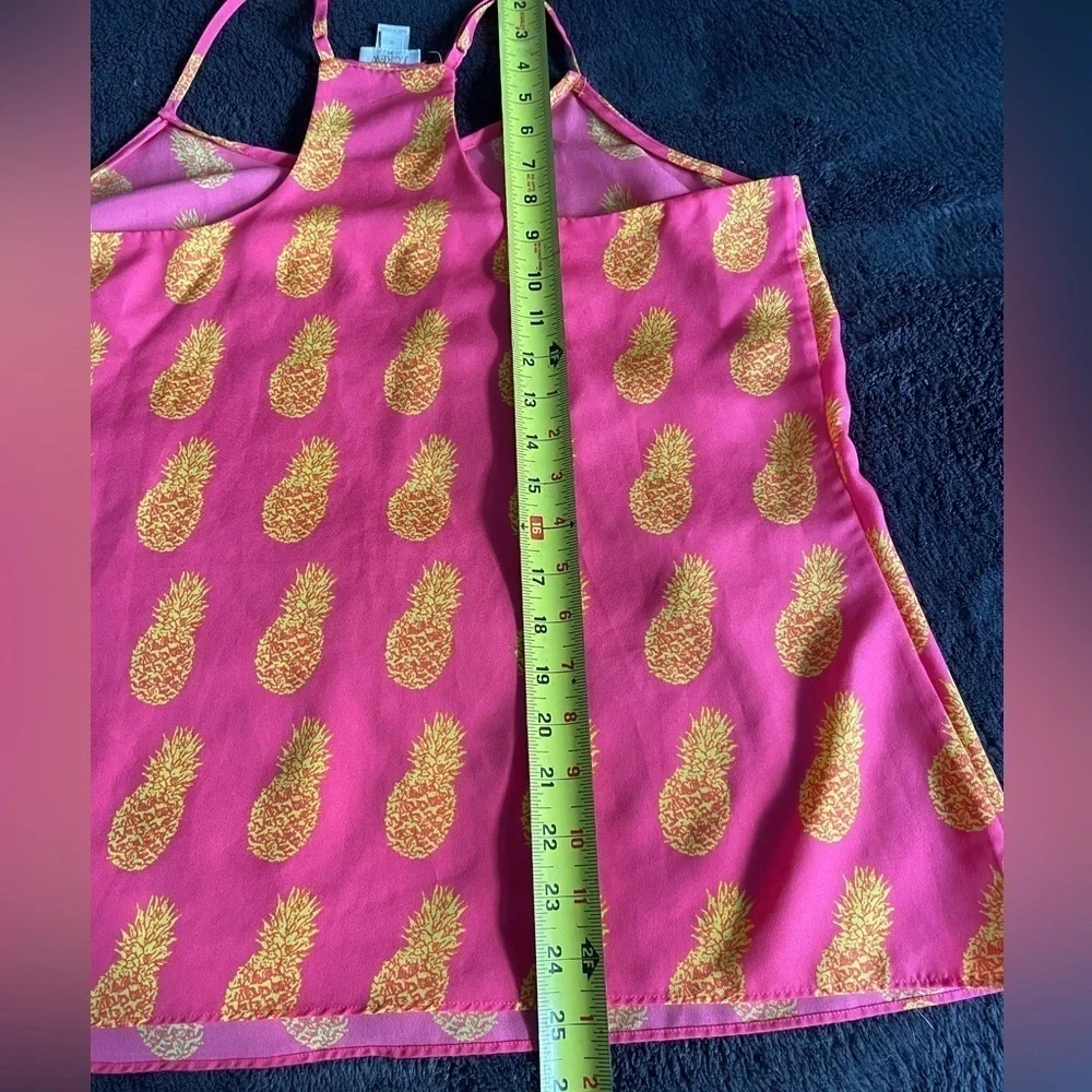 J. Crew hot pink and bright yellow pineapple tank - Picture 7 of 7